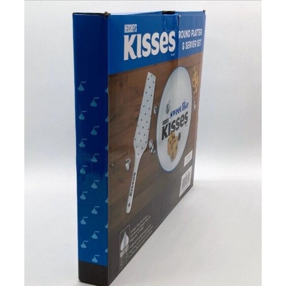 Hershey's Kisses Porcelain Ceramic Cake Platter 10" & Server Set Round NIB - Picture 3 of 7